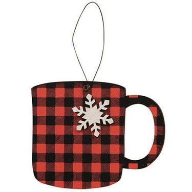 Red & Black Check Snowflake Cup Ornament - The Fox Decor